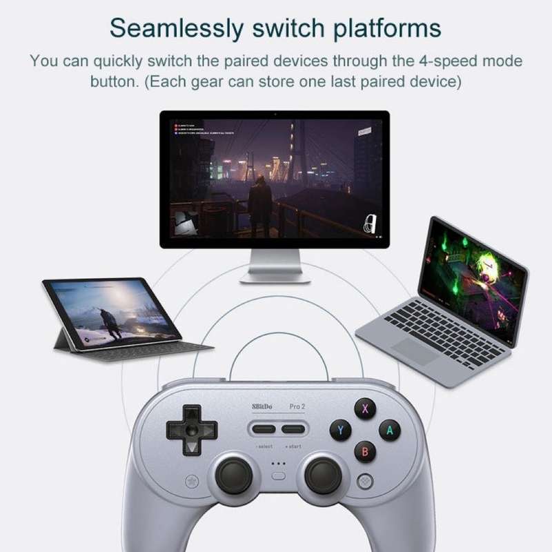 8Bitdo SN30 PRO 2 Wireless Bluetooth Gamepad Joystick for Switch / Android / PC (Grey)