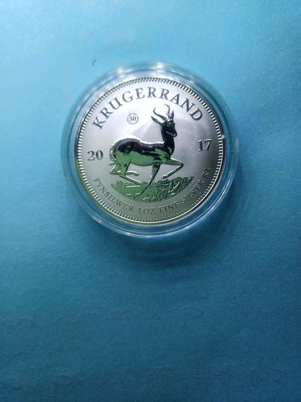 2017 1oz silver Krugerrand. 50th anniversary including COA and pouch.
