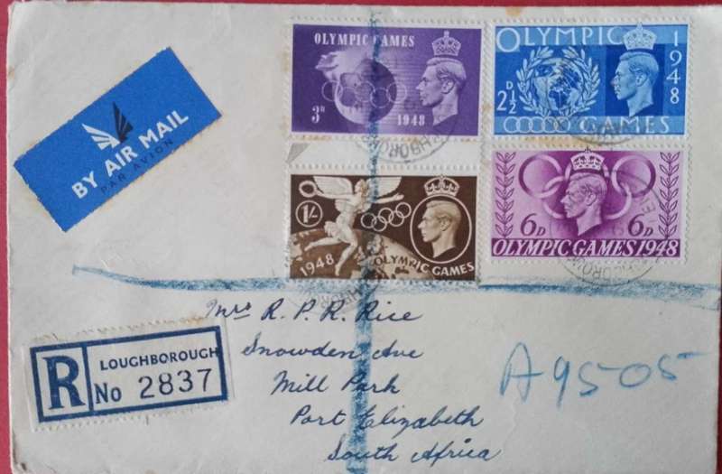 Gb olympic games 1948 registered private cover
