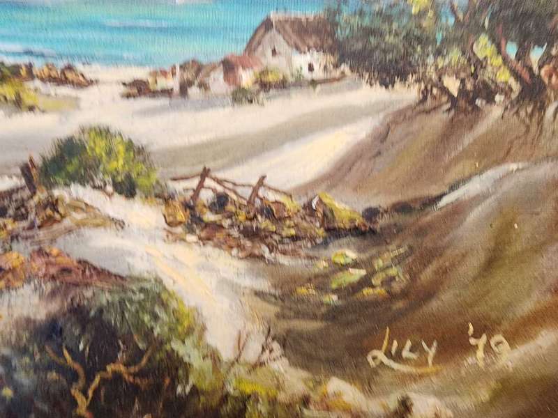 Table Mountain oil painting ,signed Lily '79.