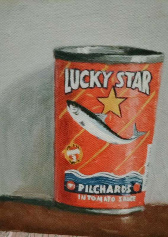 Set of 3 Small Paintings of Fish Paste, Lucky Star Pilchards & Bovril