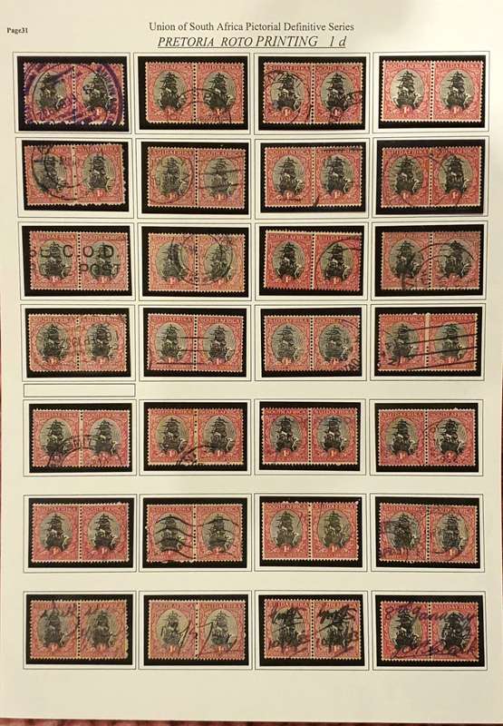 Union of South Africa 1/2d and 1d pictorial definitive series Pretoria Roto Printing