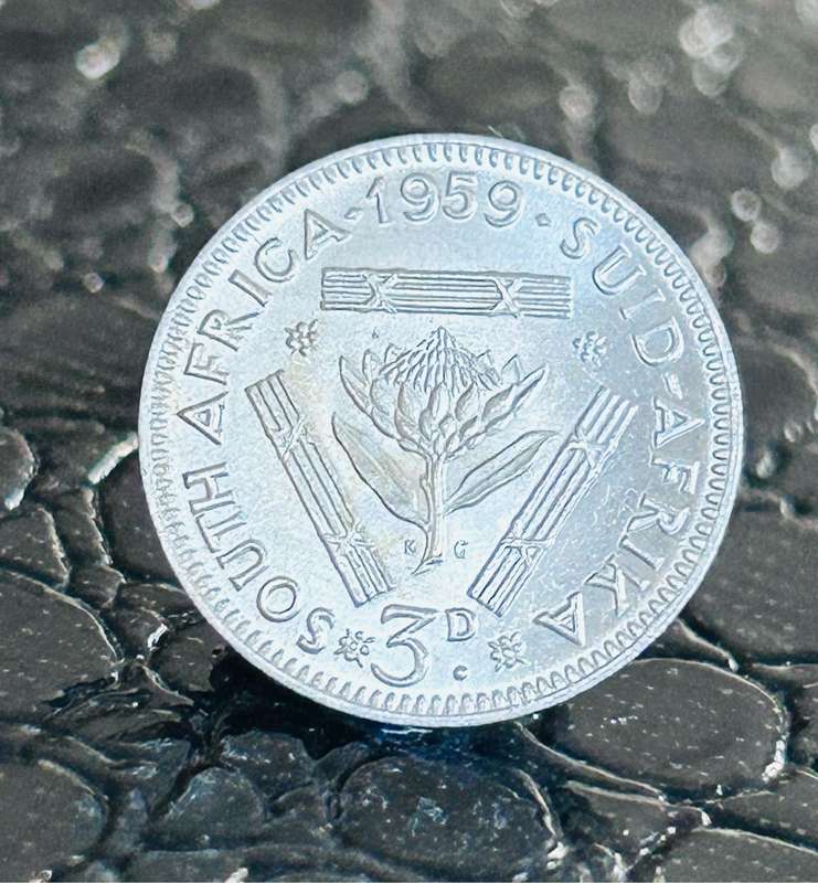 1959 3 pence uncirculated error 3 cracked dies