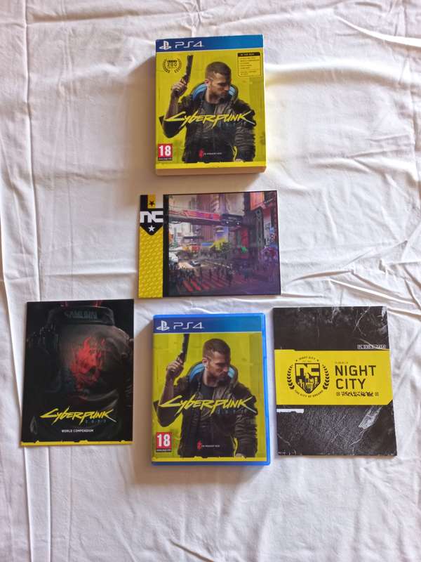 Cyberpunk 2077 + world map + postcards