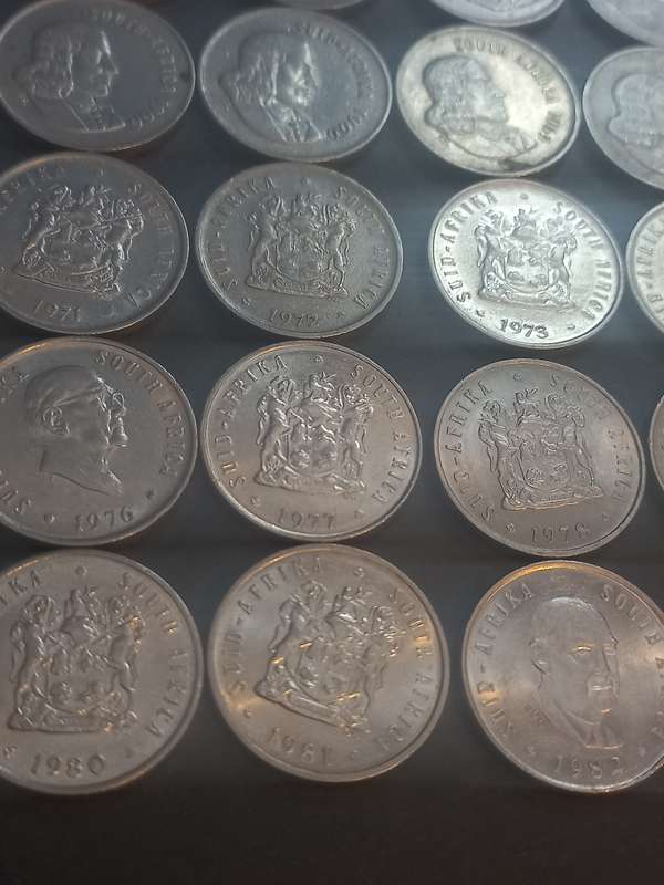 1965 - 1982 RSA 5 cent collection. One bid for the lot