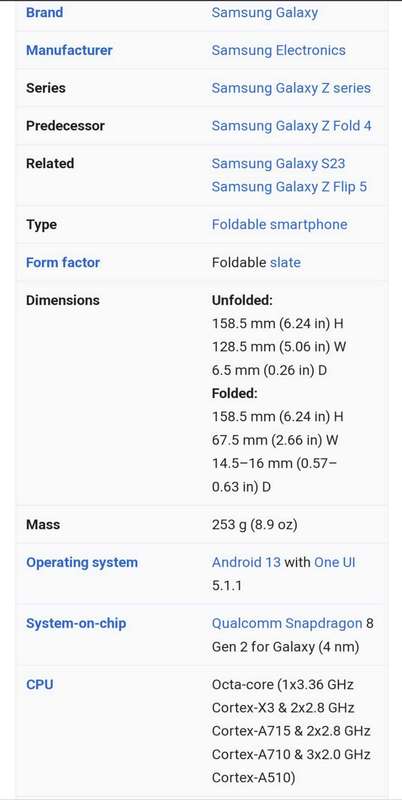 Samsung Galaxy Z-fold5 256GB