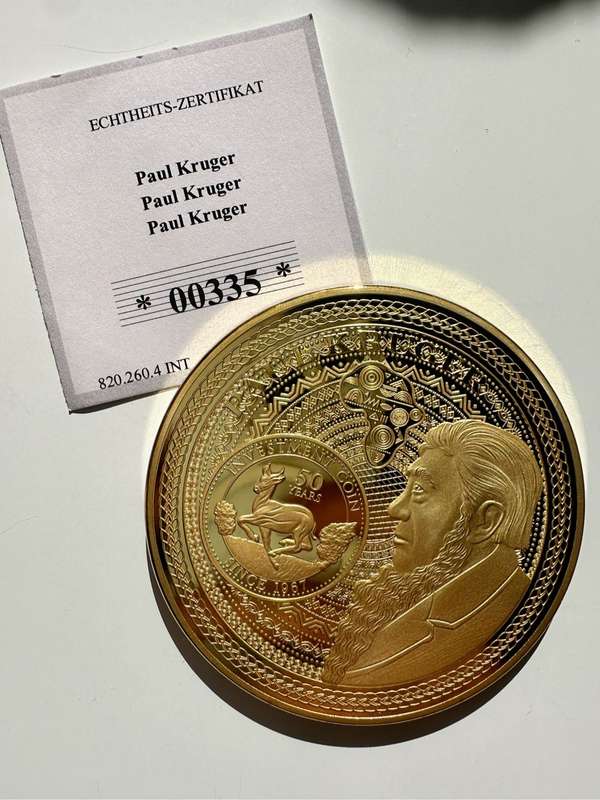 TOP MEDAL - PAUL KRUGER - INVESTMENT COIN - WITH CERTIFICATE