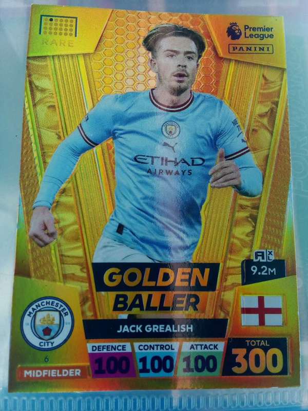 PANINI PREMIER LEAGUE 2023 GOLDEN BALLER TRADING CARD - JACK GREALISH MANCHESTER CITY