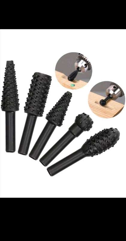 5 pc Rotary Rasp wood carving bits