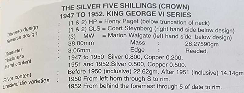 1950 Five Shillings