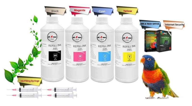 Universal Refill Ink Dye Ink (BK/C/Y/M) CANON,Brother,Epson,HP-Compatible