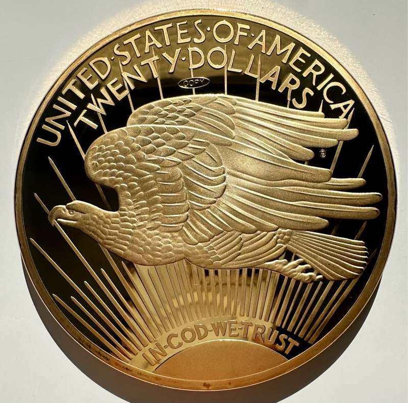TOP XXXL GIANT 100MM MEDAL - 1933 GOLD DOUBLE EAGLE -  SEALED WITH CERTIFICATE