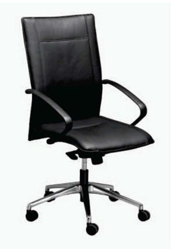 High back Operators black leather office chair