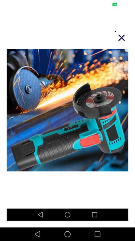 Cordless angle grinder with 2 batteries