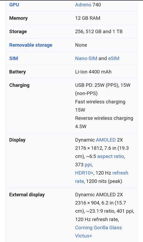 Samsung Galaxy Z-fold5 256GB