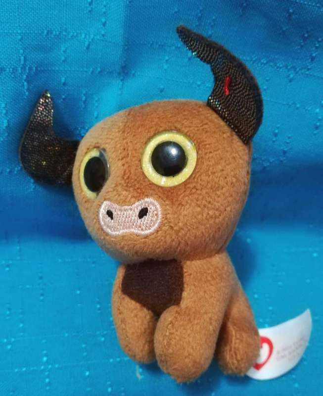 TY Teenie Beanie Boo Mino the Bull. McDonald's 2020. Collectable Happy Meal Toy. 10cm.