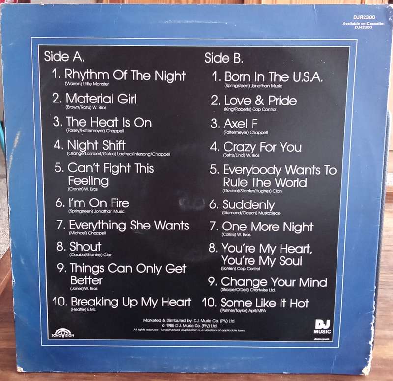 SA TOP 20 LP VINYL RECORD 1985