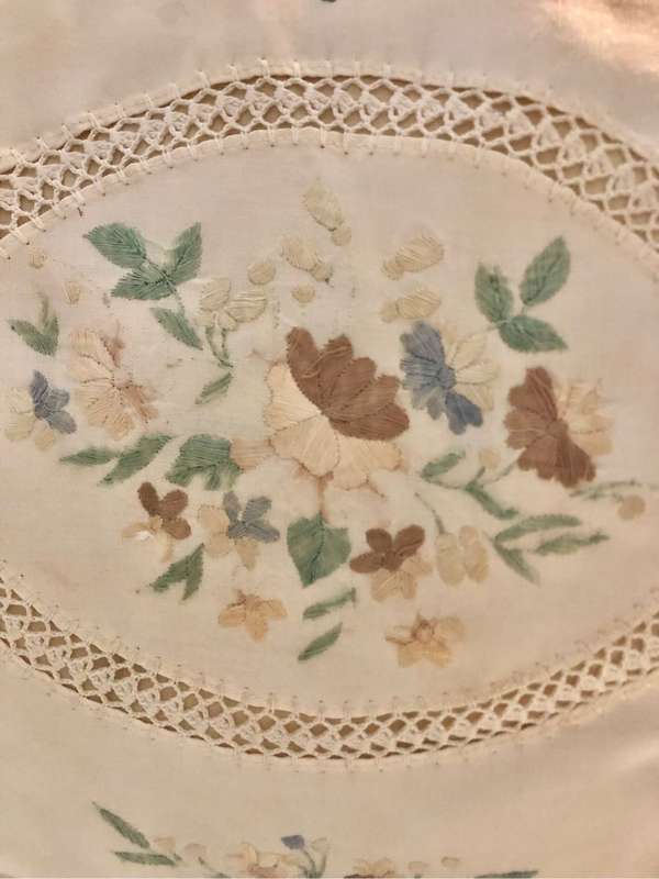 X2 Vintage embroidered cushions