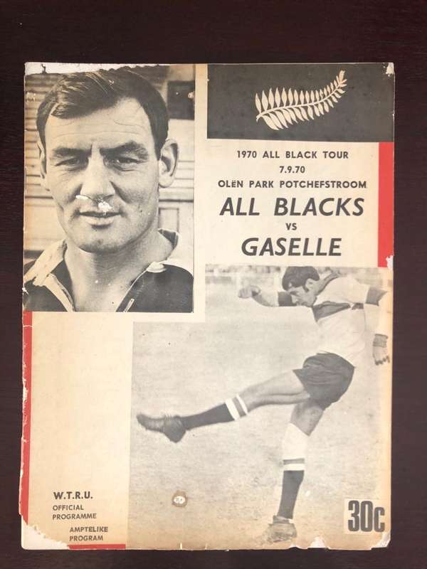 Gazelle vs New Zealand 1970 Rugby matchday programme
