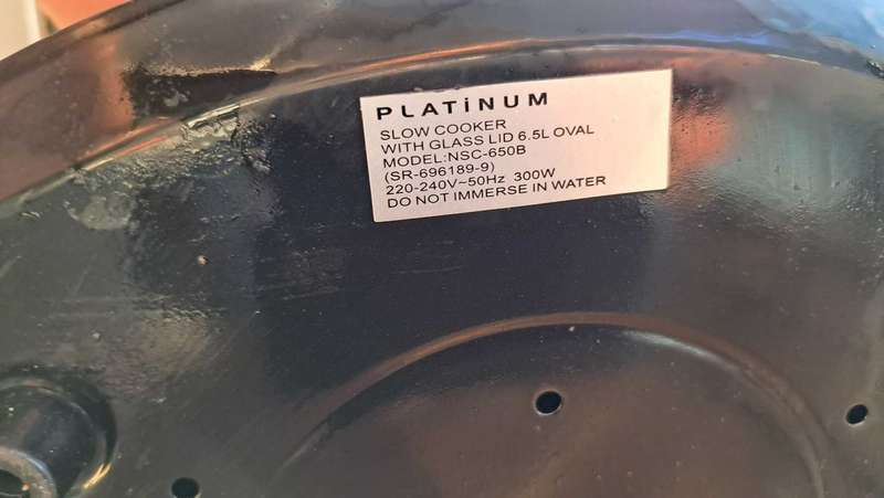 Platinum slow cooker 6.5l