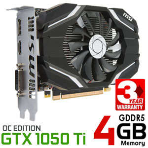 MSI GeForce GTX 1050 Ti OC 4GB