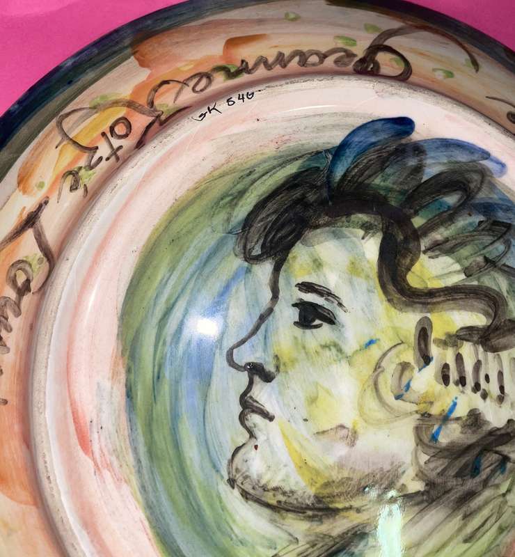 Vintage Sale - Signed Origional Jeanne Kotze Louw Hand Painted Art Plate