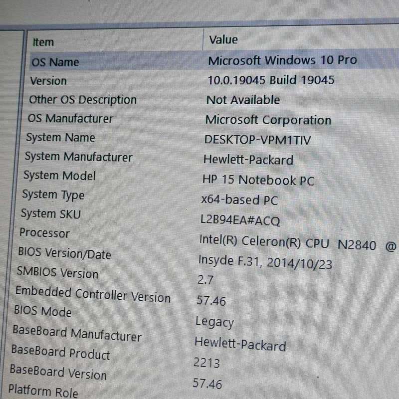 hp 15 notebook pc. Celeron N2840