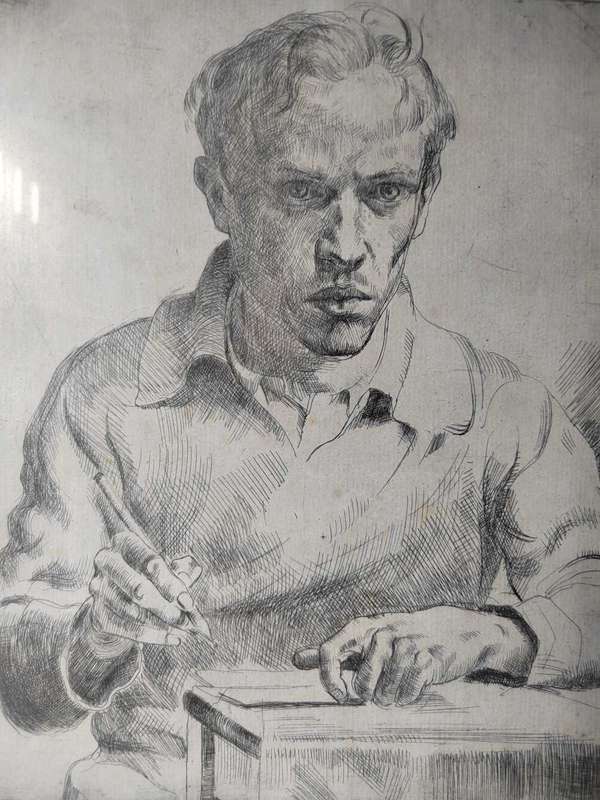 ! INVESTMENT ART!! Francois Krige - Etching self portrait.