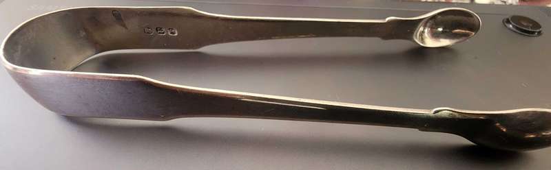 Silver 1888 Victorian Sugar toung