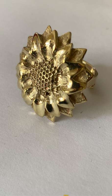 18ct Gold Plated Sunflower Ring