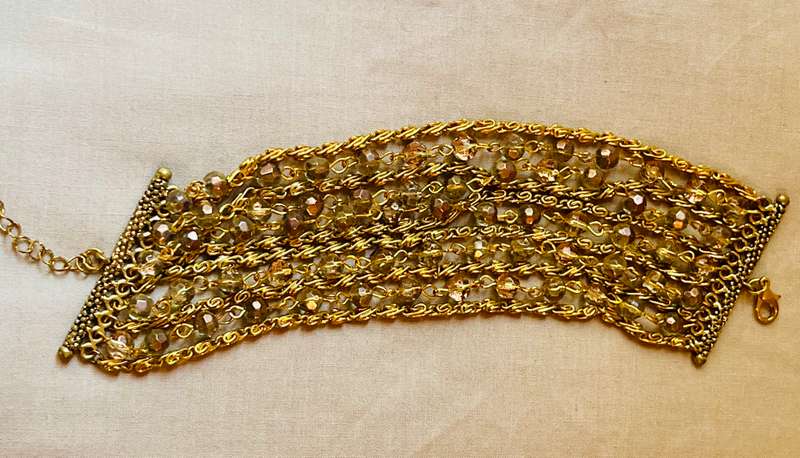 Bracelet , Gold / silver / crystals