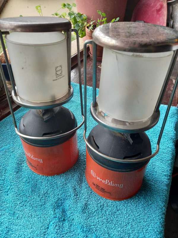 PAIR SMALL GAS LAMPS