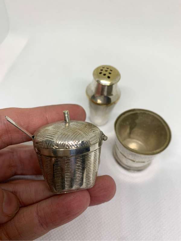 Silver plated oriental cruet set