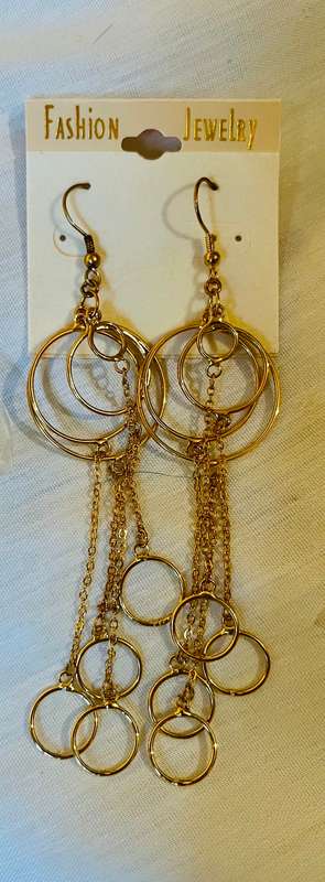 Earrings Gold Dangly Circles