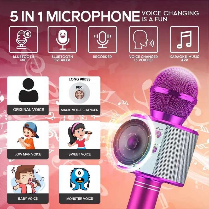 Microphone Speaker BT Karaoke Consender Handheld Microphone