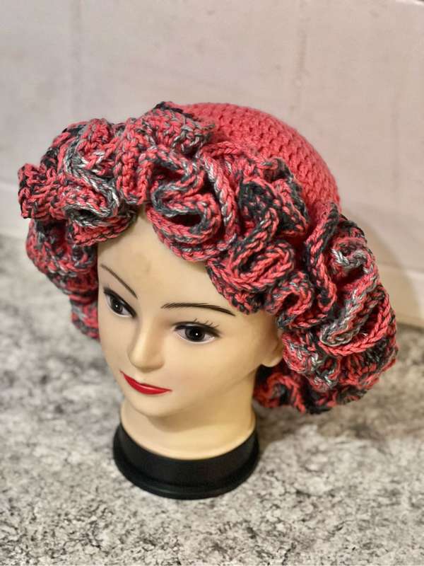Handmade Crochet Raffled Hat
