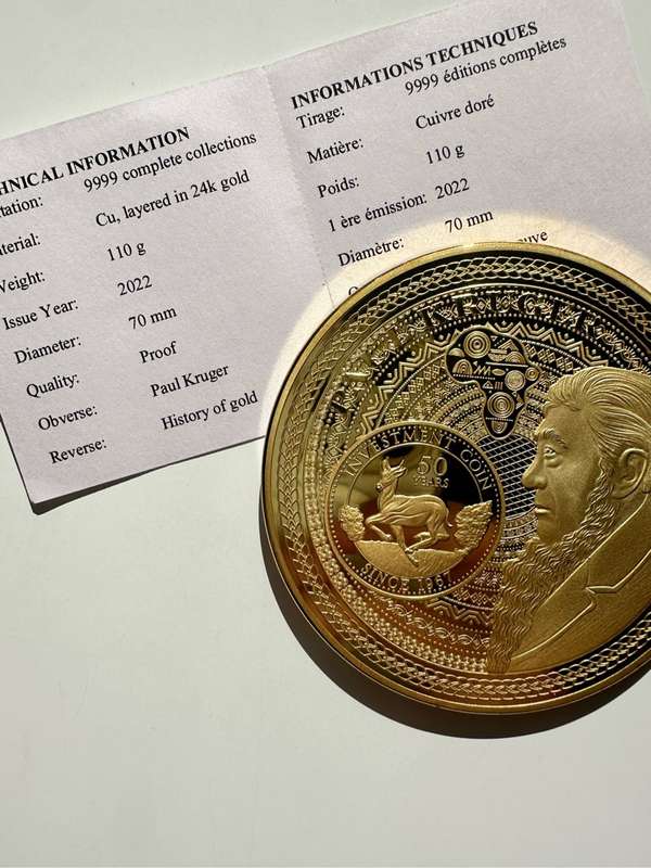 TOP MEDAL - PAUL KRUGER - INVESTMENT COIN - WITH CERTIFICATE