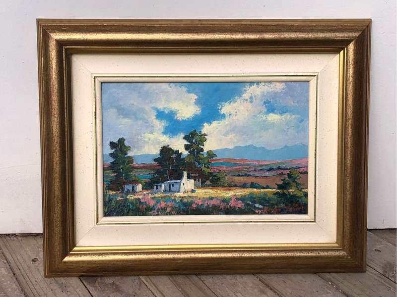 Miriam Carter ( SA 20th Century ) Stunning framed oil on board painting