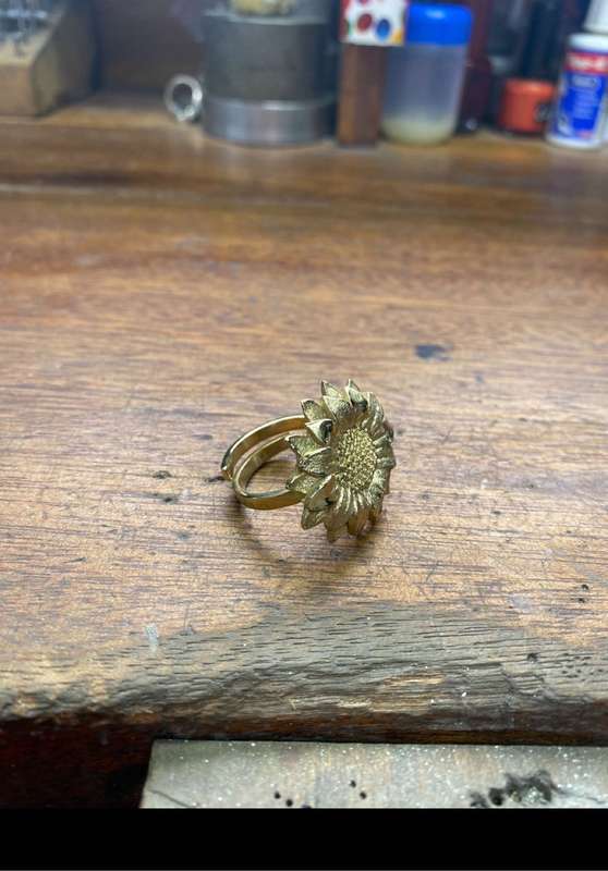 18ct Gold Plated Sunflower Ring