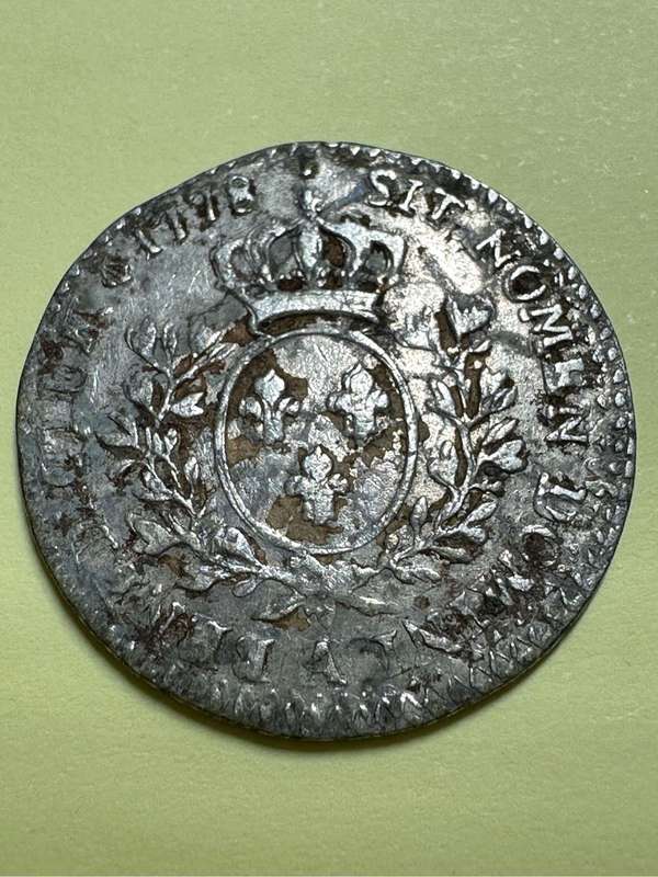 1/10 ecu Louis XVI 1778 French coin