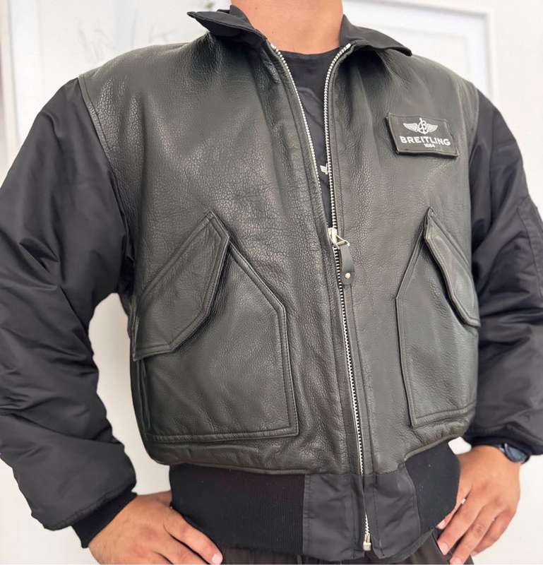 Breitling Alpha Industries Leather Flying Top Gun Jacket