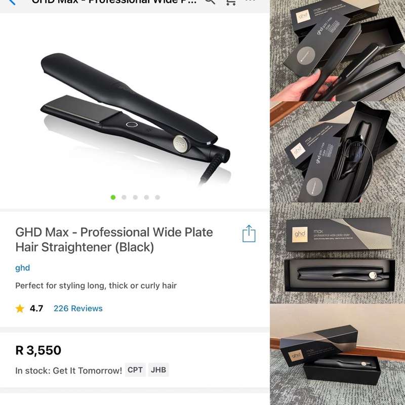 GHD Max - Professional Wide Plate Hair Straightener (Black)