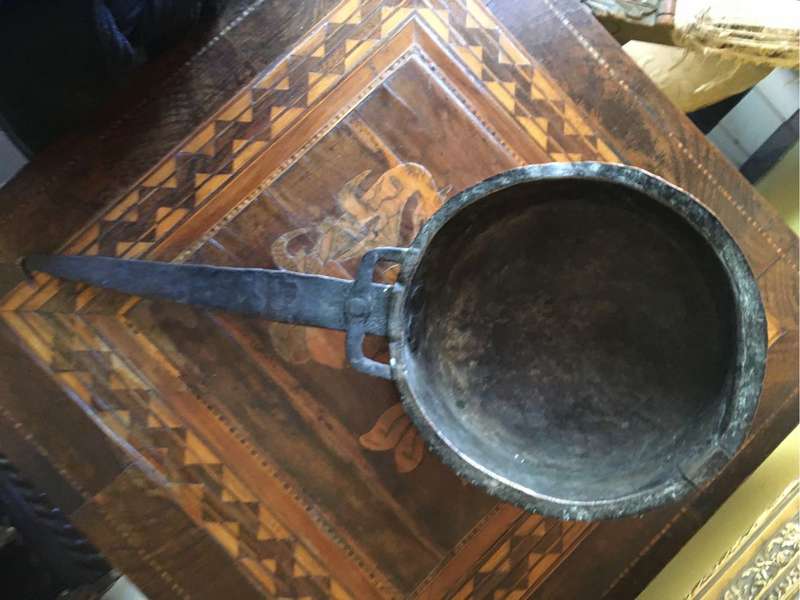 Antique copper pan