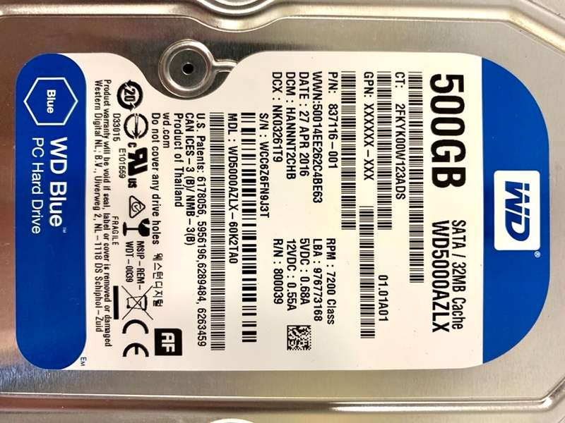 WD 500GB SATA Hard Disk Drive