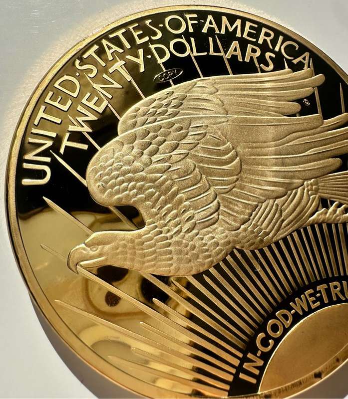 TOP XXXL GIANT 100MM MEDAL - 1933 GOLD DOUBLE EAGLE -  SEALED WITH CERTIFICATE