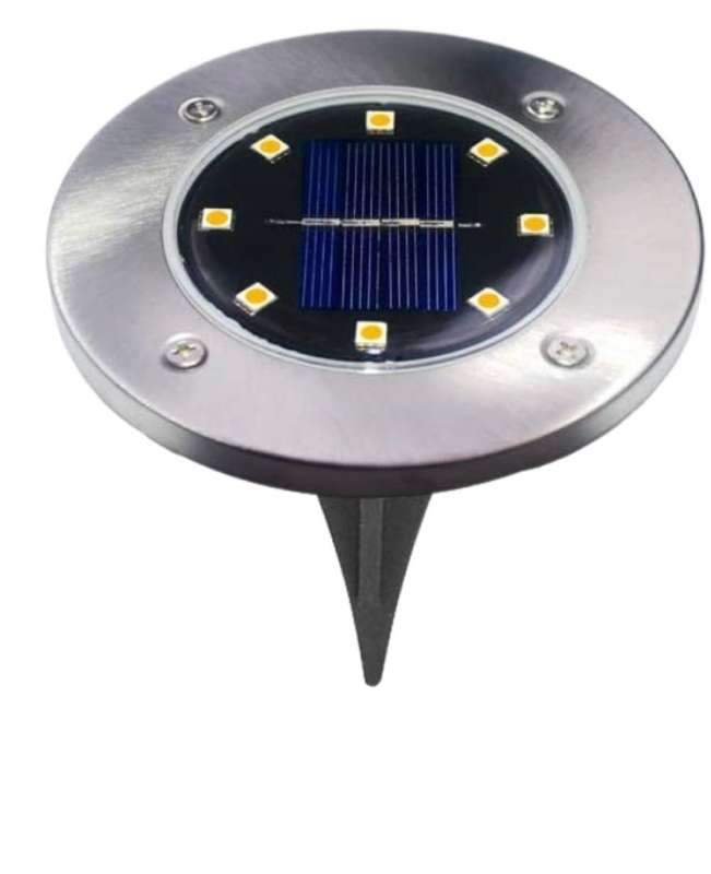 Solar Powered 8 Bead Flat to Ground LED Outdoor Disc Lights