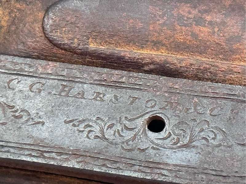 Barn Find (Non Functioning) G.C. Harston & Co. Double Barrel Shotgun circa 1800s (Bag Included)