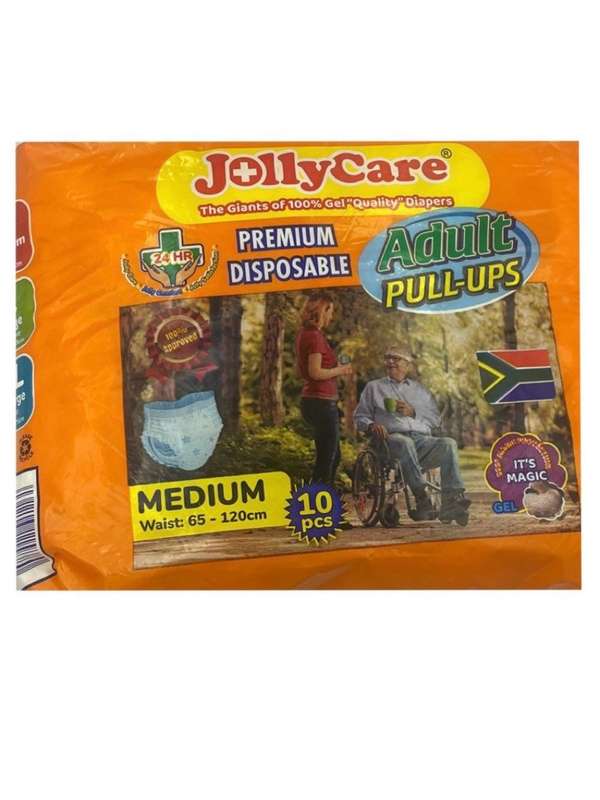 JollyCare Disposable Adult Pull-Up Diaper Nappies  10pc - Medium