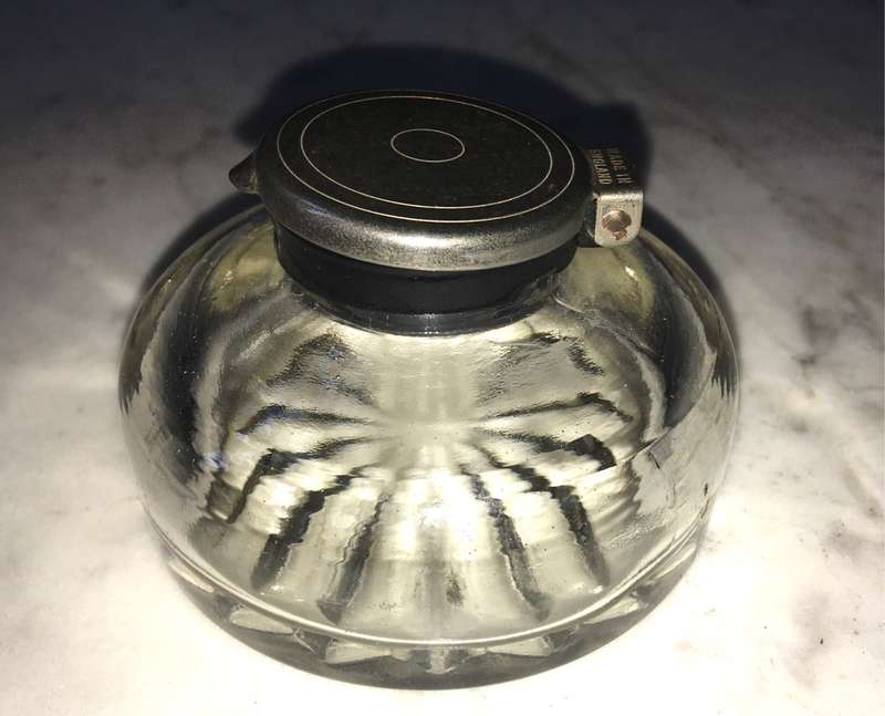 Antique glass inkwell