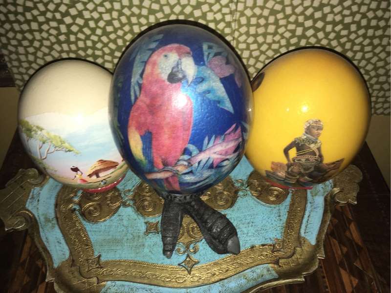 Painted ostrich eggs
